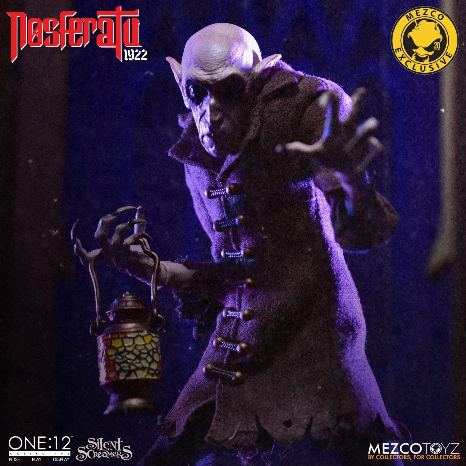 Mezco One:12 Collective Silent Screamers Nosferatu 7-Inch Highly Detailed Action Figure - Horror Movie Collectible for Display & Photography