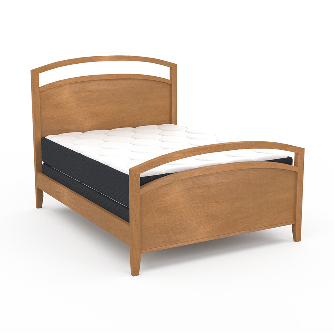 Modern & Stylish Nouveau Bed - Queen Size Platform Bed Frame with Upholstered Headboard - Perfect for Bedroom, Guest Room & Apartment Decor