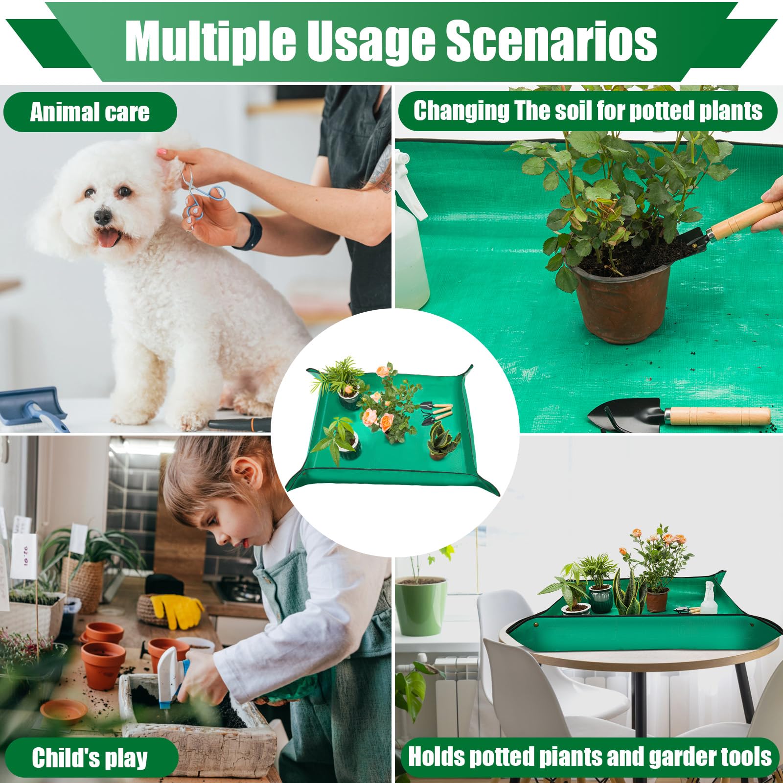 2PCS Waterproof Repotting Mat for Indoor Plants - Professional Gardening Transplanting Mat Supplies for Potting, Pruning & Seedling Care - Perfect for Home, Greenhouse & Balcony Gardening