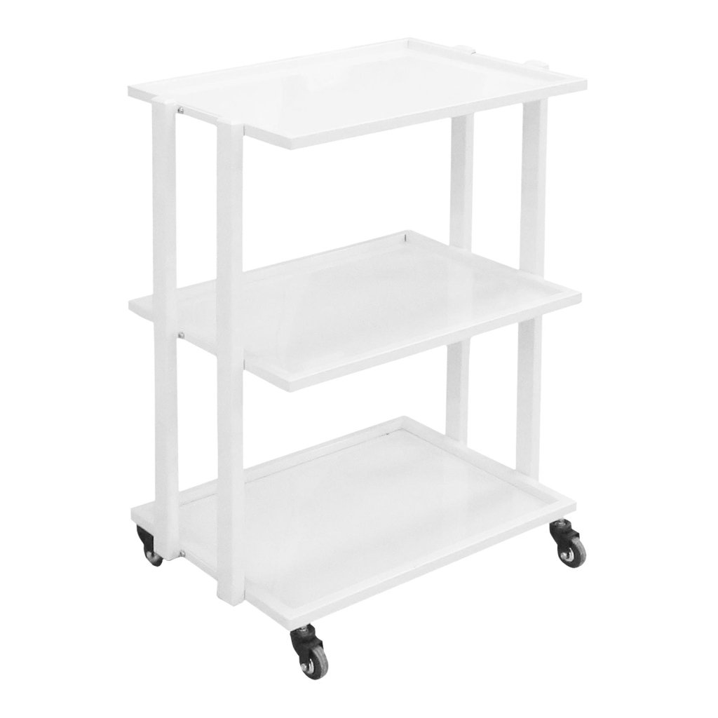 Multi-Function Stainless Steel Utility Cart with Tempered Glass Shelves - Perfect for Kitchen, Office, or Salon Storage and Organization