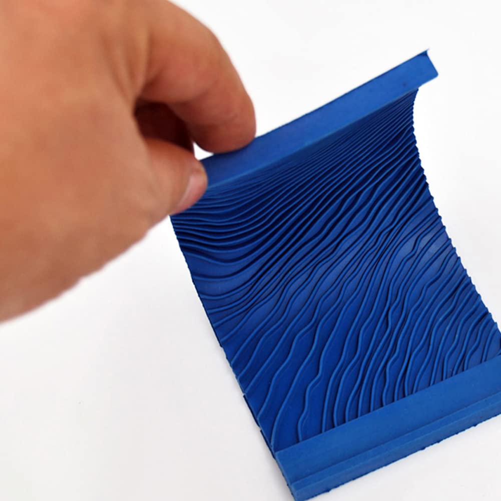 Utoolmart Wood Graining Painting Tool Set - 2 Pcs Blue MS12 DIY Art Paint Rubber for Wall Decoration & Faux Wood Finishing | Perfect for Home Improvement, Furniture Restoration, and Creative Craft Projects