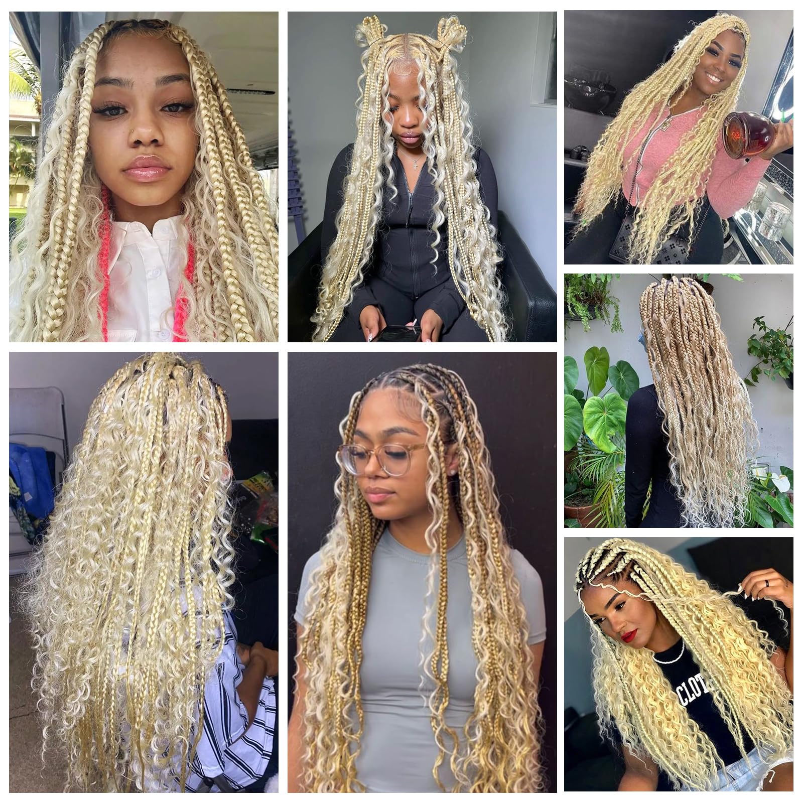 16A 613 Blonde 20 Inch Deep Wave Human Hair Extensions - 5 Bundles Brazilian Virgin Water Curly Hair for Braiding (250g) | No Weft Bulk Hair for Boho Braids, Box Braids & Protective Styles | Perfect for Salon, Wedding & Everyday Wear