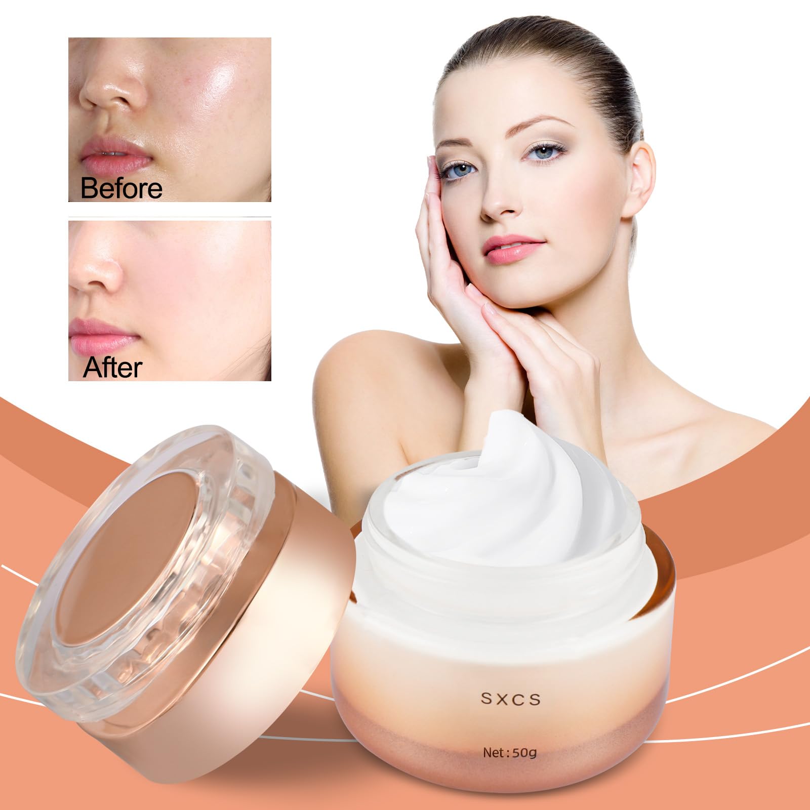 Vitamin C Face Cream with Nicotinamide - Korean Tone-Up & Hydrating Moisturizer for Glowing Skin | Day & Night Use for Dry & Dull Skin