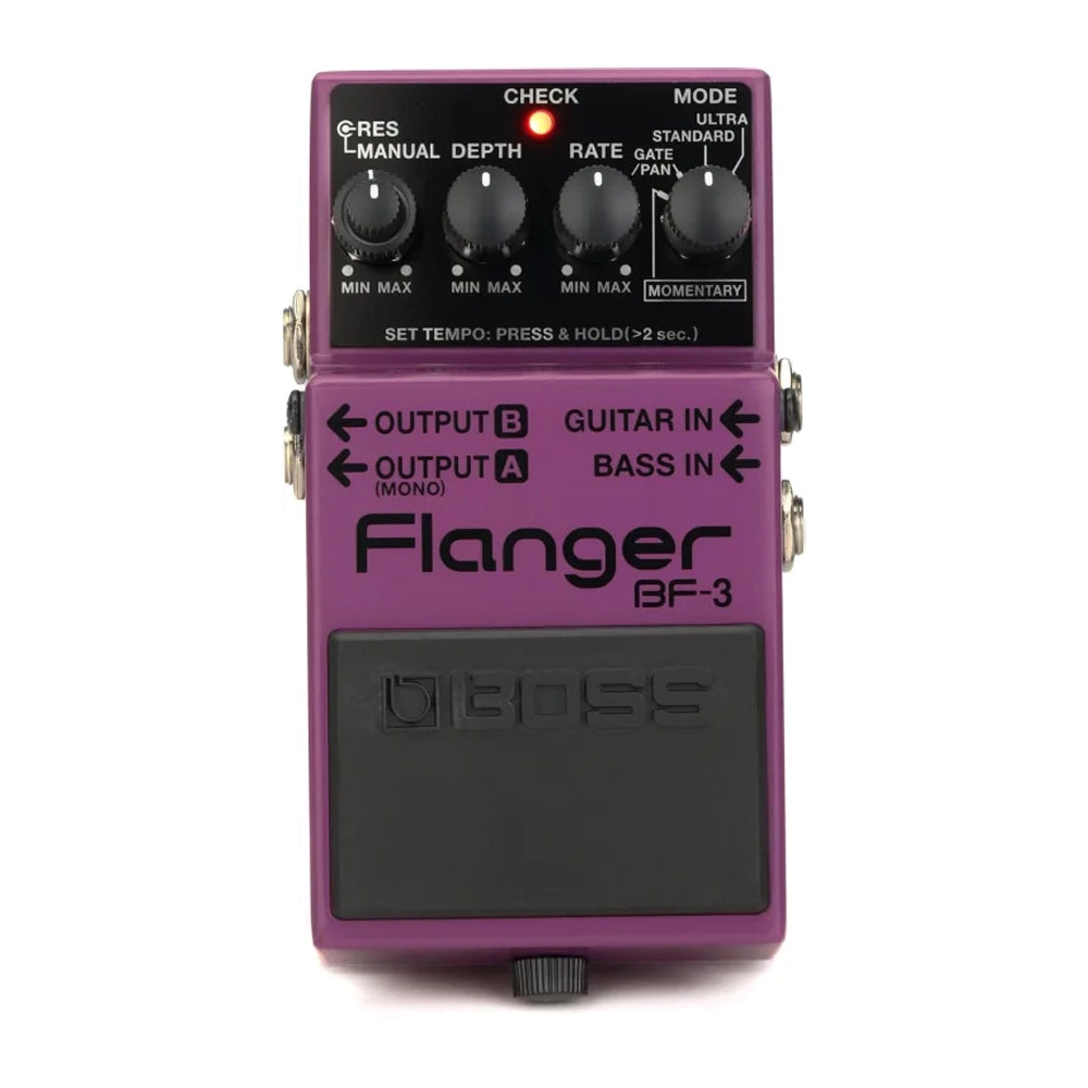 Boss BF-3 Flanger Guitar Effects Pedal | True Bypass, Analog Flanging | Studio & Live Performance Use