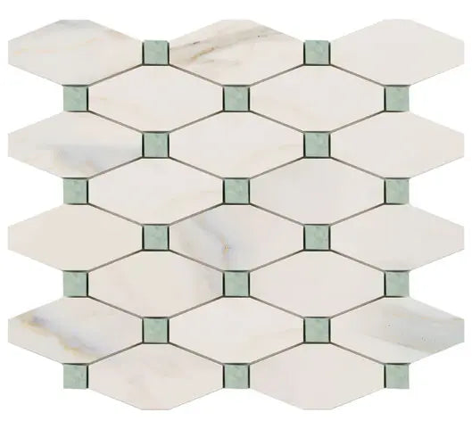 Premium Calacatta Gold Marble Hexagon Mosaic Tile - Elegant Backsplash & Bathroom Wall Decor for Modern Homes