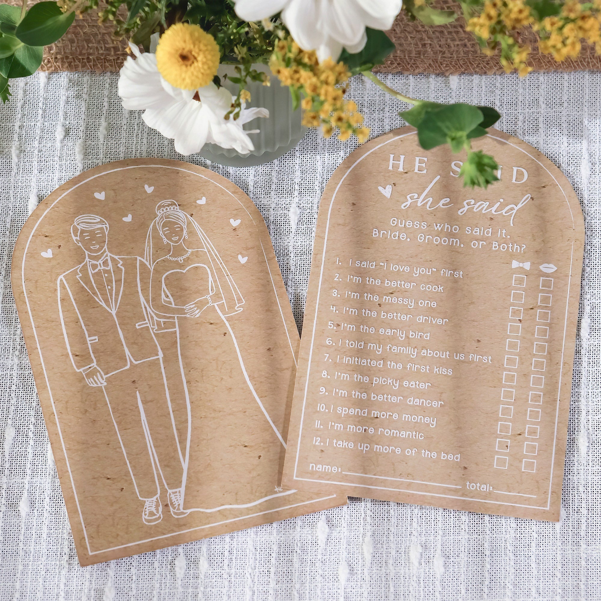 He Said She Said Game - Fun Wedding & Bridal Shower Activity for Couples - Perfect for Engagement Parties and Bachelorette Events