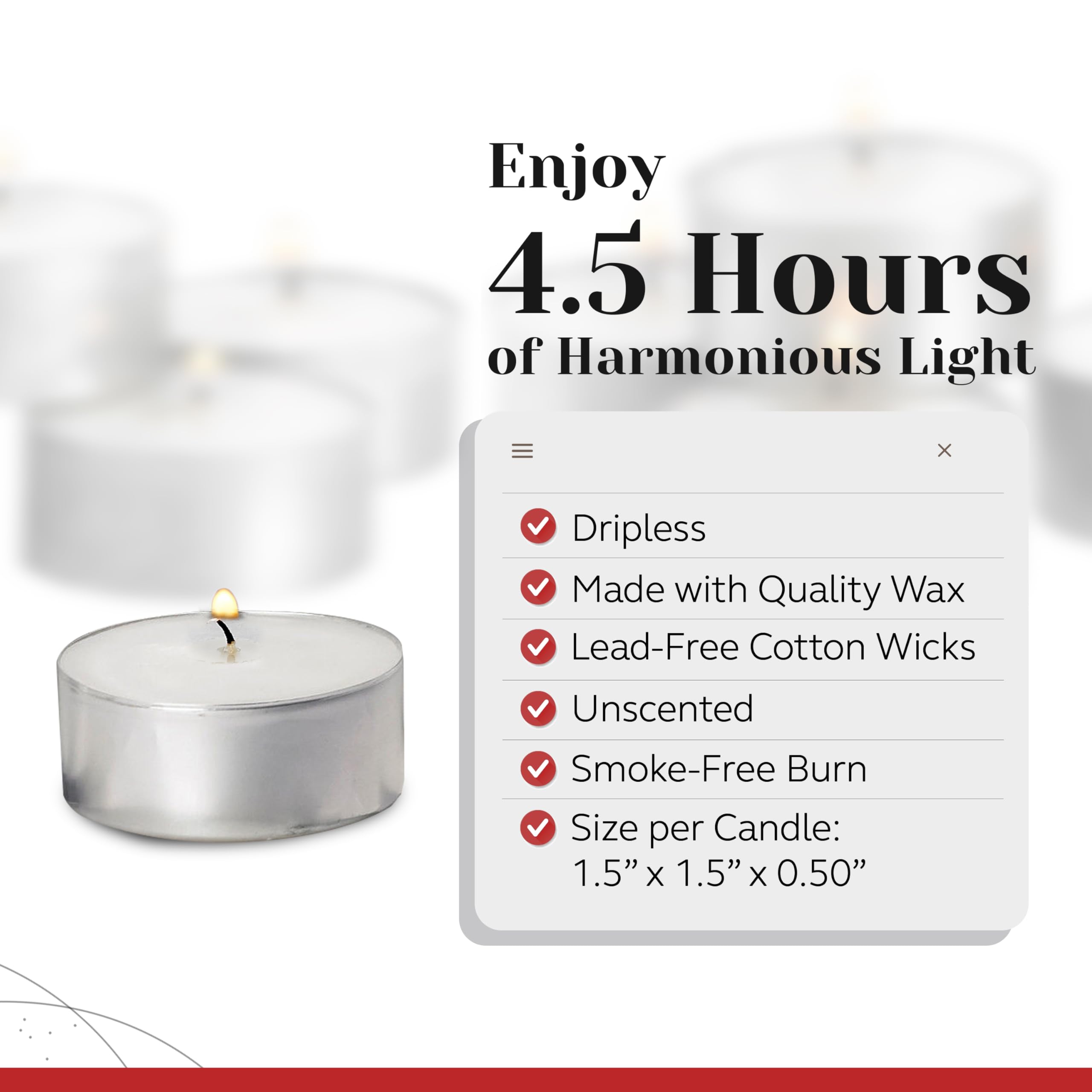 300 Pack Unscented Tealight Candles in Metal Cups - 4.5 Hour Burn Time, Clean White Votive Candles Bulk for Weddings, Romantic Dinners, Spa & Hotels - Perfect for Candle Holders, Centerpieces, Aromatherapy & Home Decor by PARNOO
