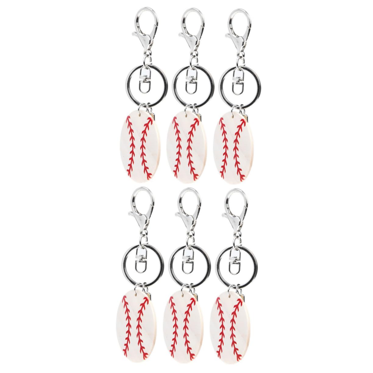 KITANDOVE Realistic Mini Baseball Keychains 6 Pack - Sports Themed Keychains for Boys, Girls & Adults - Perfect for Party Decorations, Gifts & Backpack Accessories