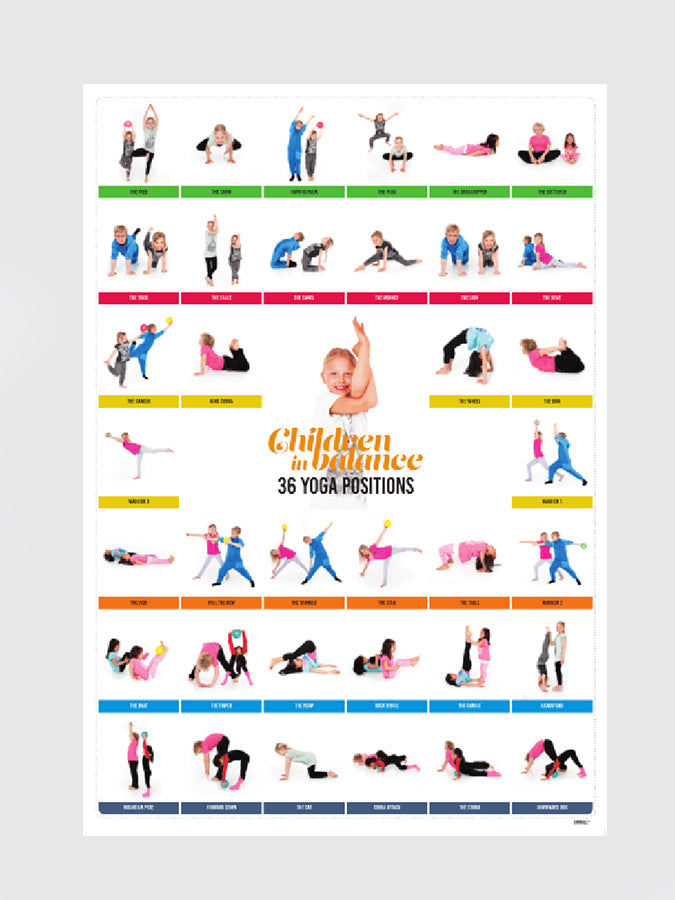 Chiball In Balance Yoga Cards & Poster Set - 50 Illustrated Poses for Home & Studio Practice - Perfect for Beginners & Advanced Yogis
