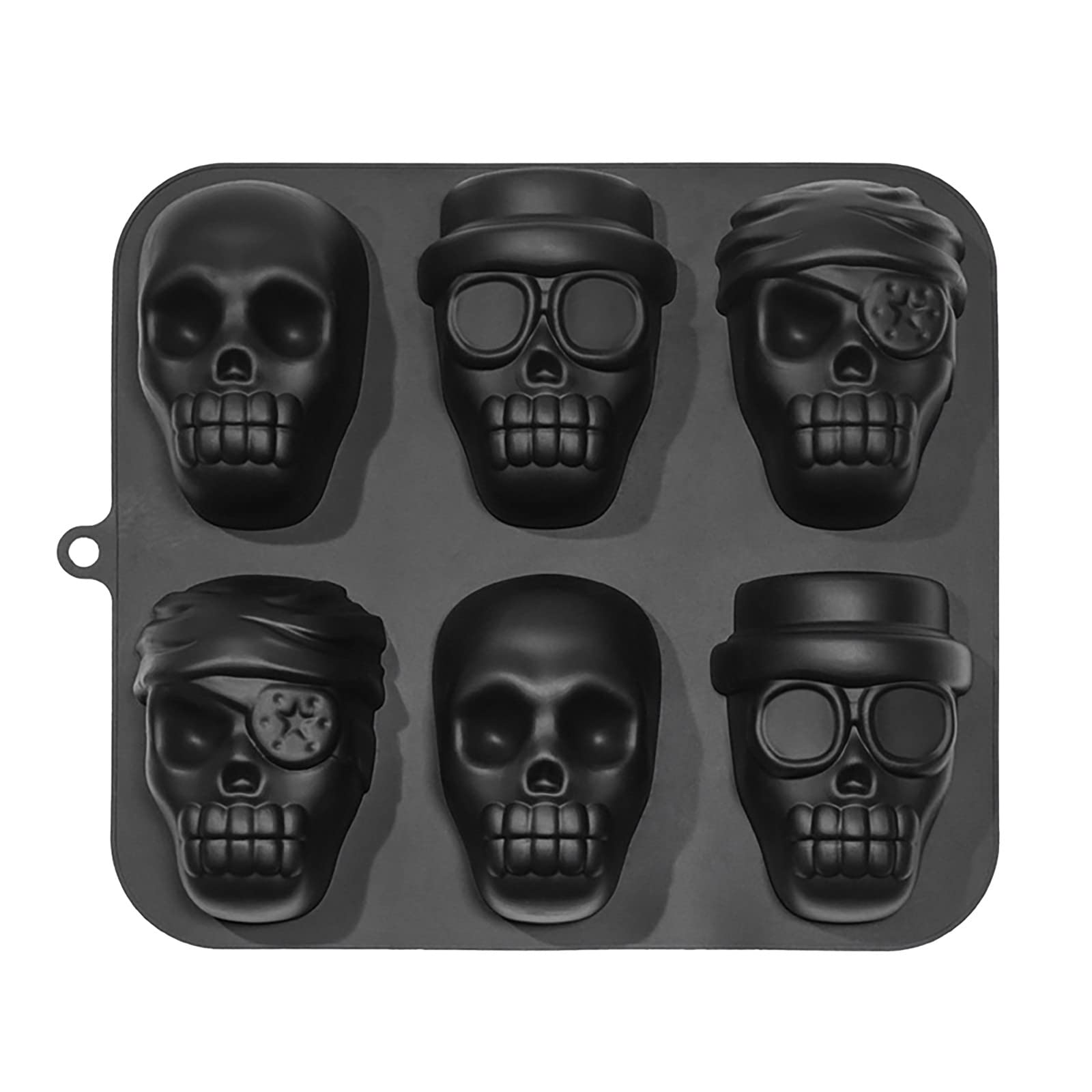 6 Pack Vacuum Sealer Bags & Pirate Skulls Ice Cube Tray - 3D Skull Baking Molds for Cake, Cookies, Candy (Food Grade, Multi-Color) - Perfect for Halloween Parties, Kids Baking Activities & Themed Desserts