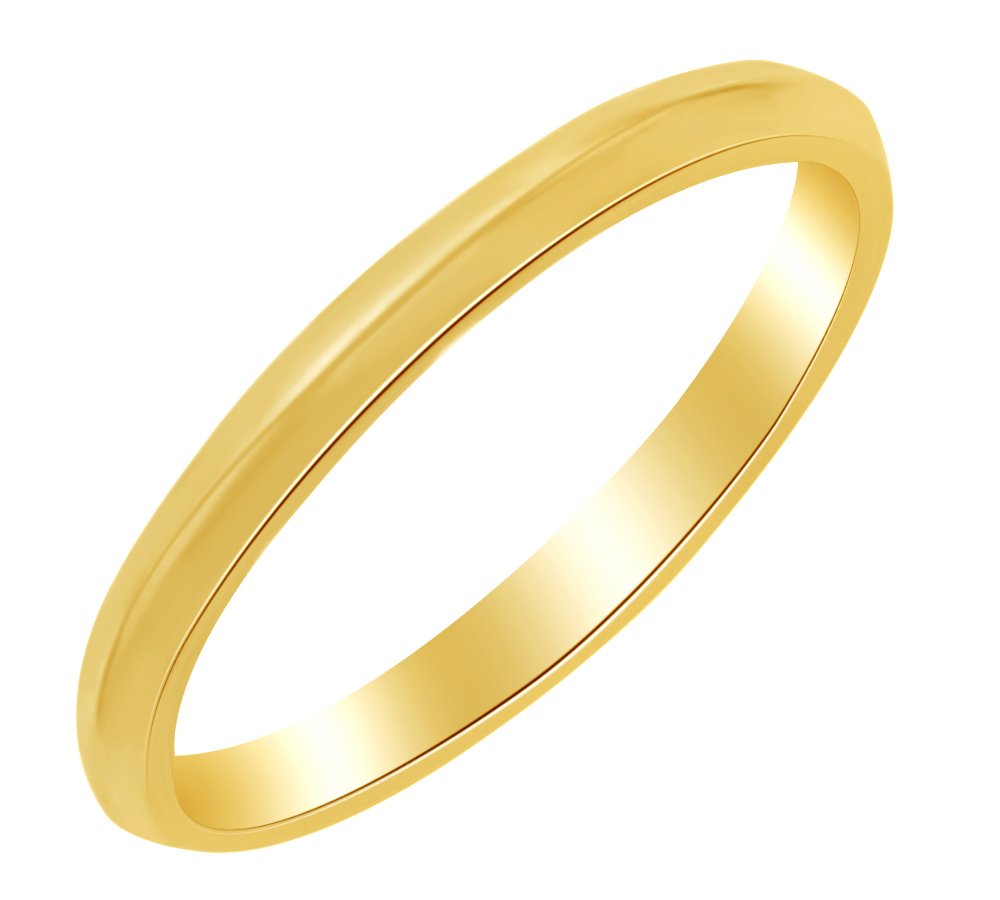 2.5mm Knife Edge Comfort Fit Band Ring in 10k Solid Gold - AFFY Dainty Wedding Ring for Women & Men, Perfect for Engagement, Anniversary & Everyday Wear