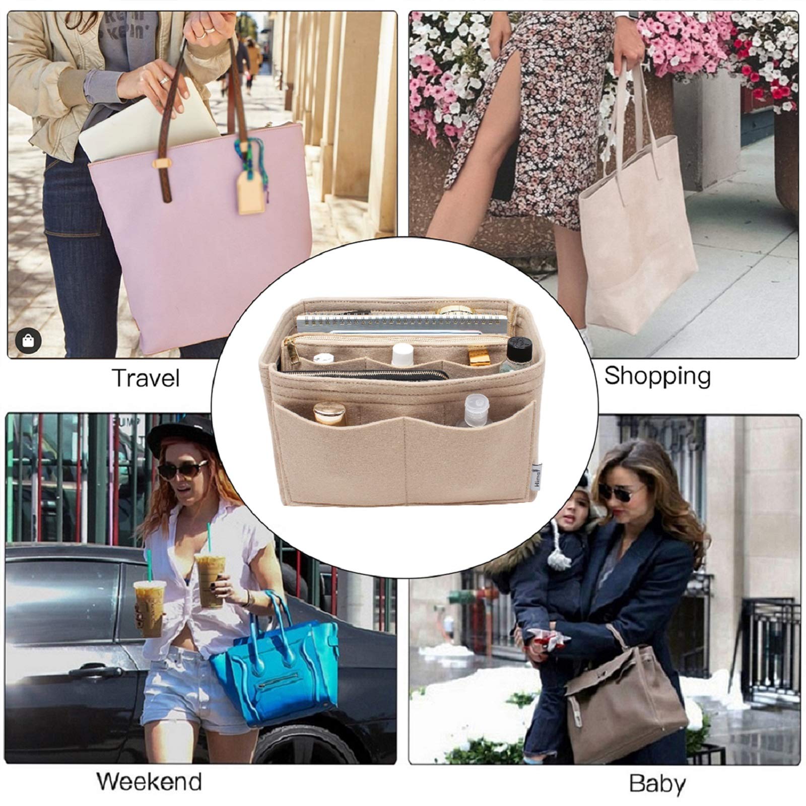 Purse Organizer Insert - Multi-Size Bag Organizer for Speedy Neverfull & Large Totes (5 Sizes) | Perfect for Travel, Work & Daily Organization
