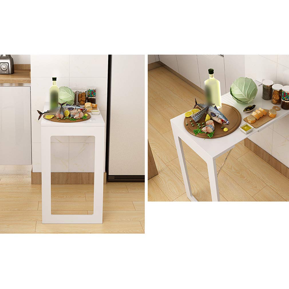 Floating Wall Mounted Folding Table - Invisible Space Saving Workbench, Laptop Desk, Kitchen Dining Table with Convertible Chalkboard & Photo Frame - White | Perfect for Small Apartments, Home Office & Kitchen Use