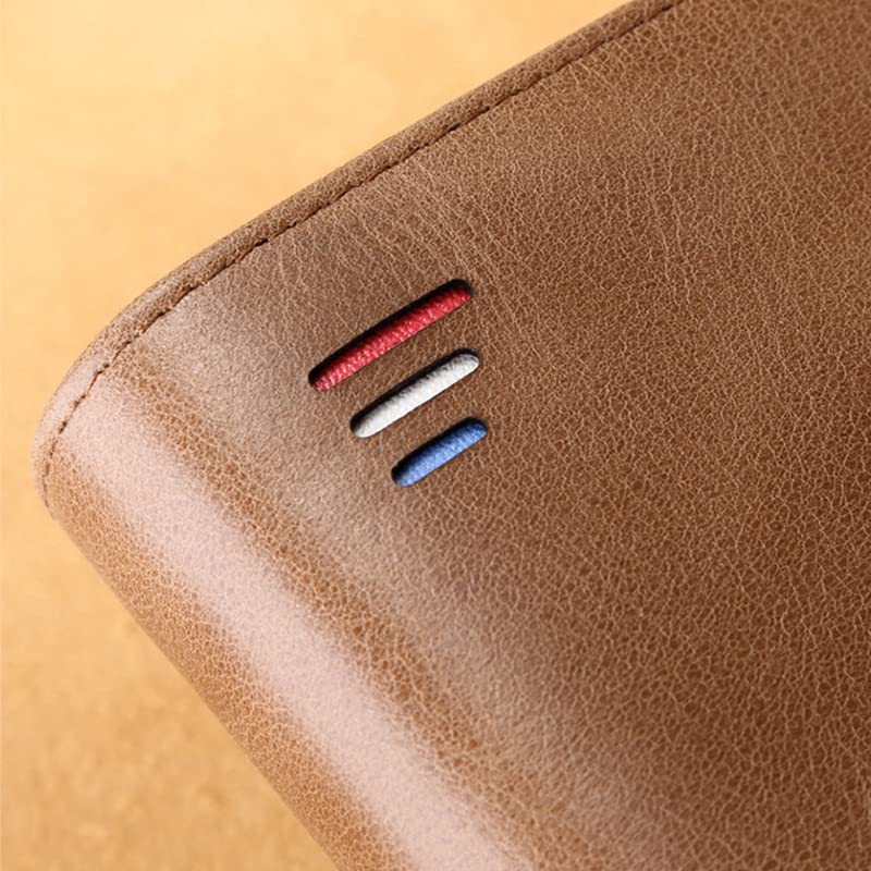 Genuine Leather Wallets for Men - Vintage Brown Credit Card Holder & Business Card Organizer with RFID Protection | Perfect for Everyday Carry, Travel & Business Use (Khaki)