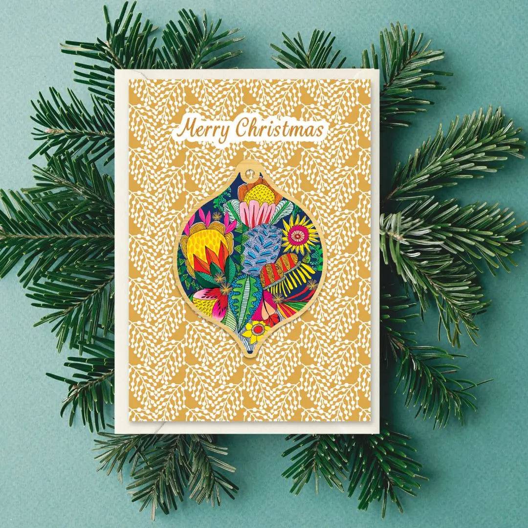 Wild Things Australian Christmas Card & Bauble - Festive Holiday Greeting Card with Ornament for Xmas Tree Decorations | Perfect for Holiday Gifts, Office Parties & Family Celebrations