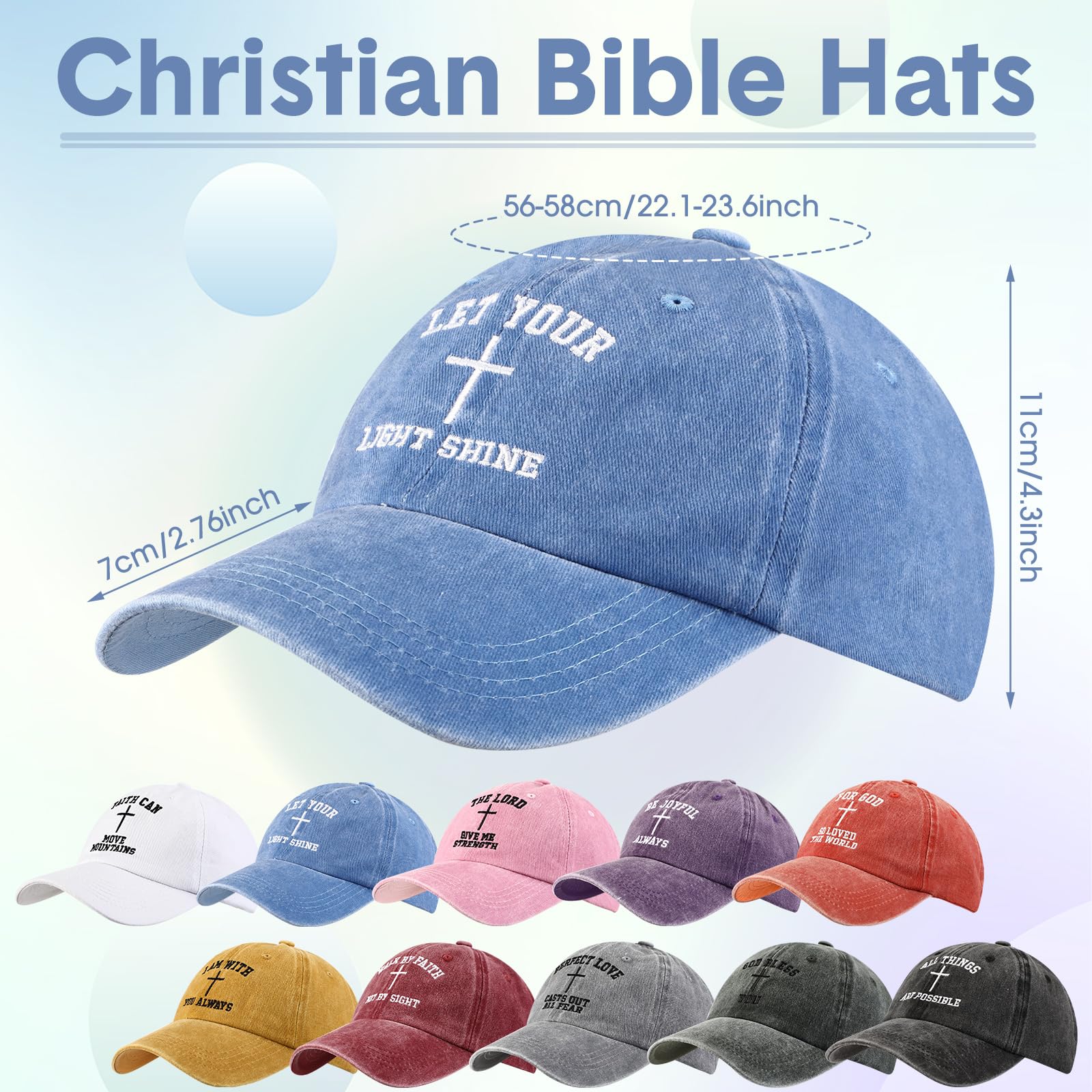 10 Pcs Easter Party Hats - Religious Jesus Baseball Caps for Men & Women - Christian Easter Gifts & Party Supplies - Perfect for Church Events, Easter Celebrations & Sunday Services