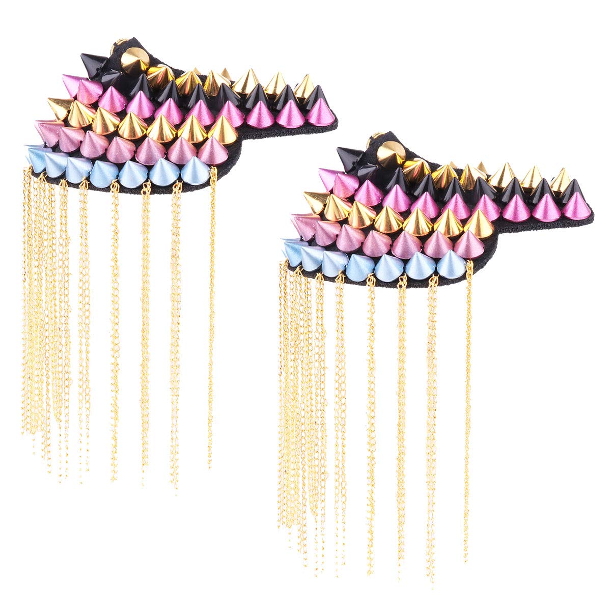 Freebily 2Pcs Vintage Tassel Link Chain Epaulet Shoulder Boards - Unisex Military Style Badge Brooch for Suits, Blazers & Uniforms - Perfect for Prom, Weddings, Cosplay & Formal Events