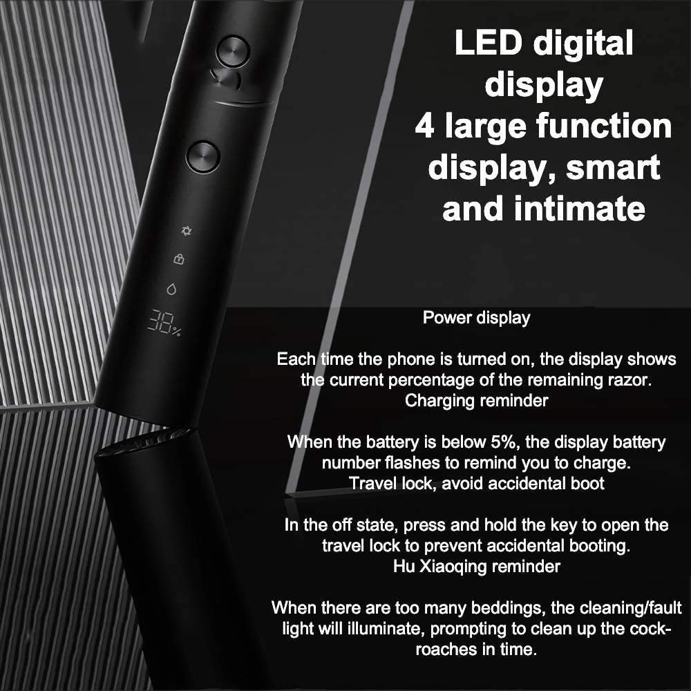 Premium Electric Razor for Men - Wet & Dry Cordless Rotary Shaver with IPX7 Waterproof, Rechargeable Battery & LED Display - Black - Perfect for Travel, Gym & Daily Shaving