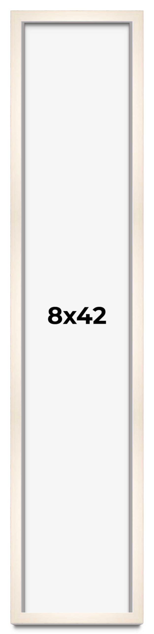 CountryArtHouse 8x42 White Wash Solid Wood Picture Frame - 0.8125 Inch Moulding Width with UV Acrylic Plexiglass, Acid-Free Foam Backing & Hanging Hardware - Perfect for Wall Art, Photo Displays & Home Decor