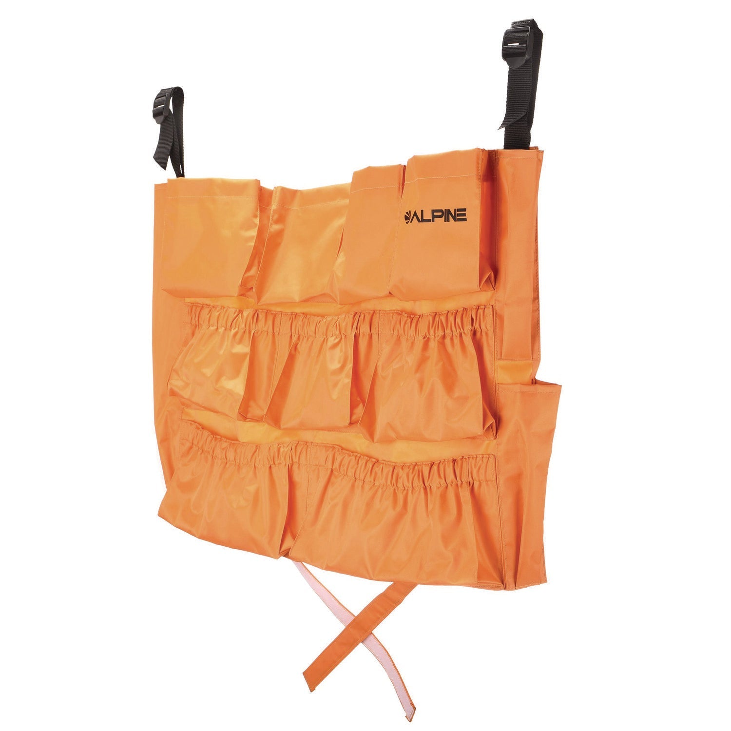 Alpine Industries 12 Pocket Trash Can Caddy Bag - 12 Compartments Organizer for Recycling Bins, Camping & Outdoor Activities - Orange Waste Management Accessory