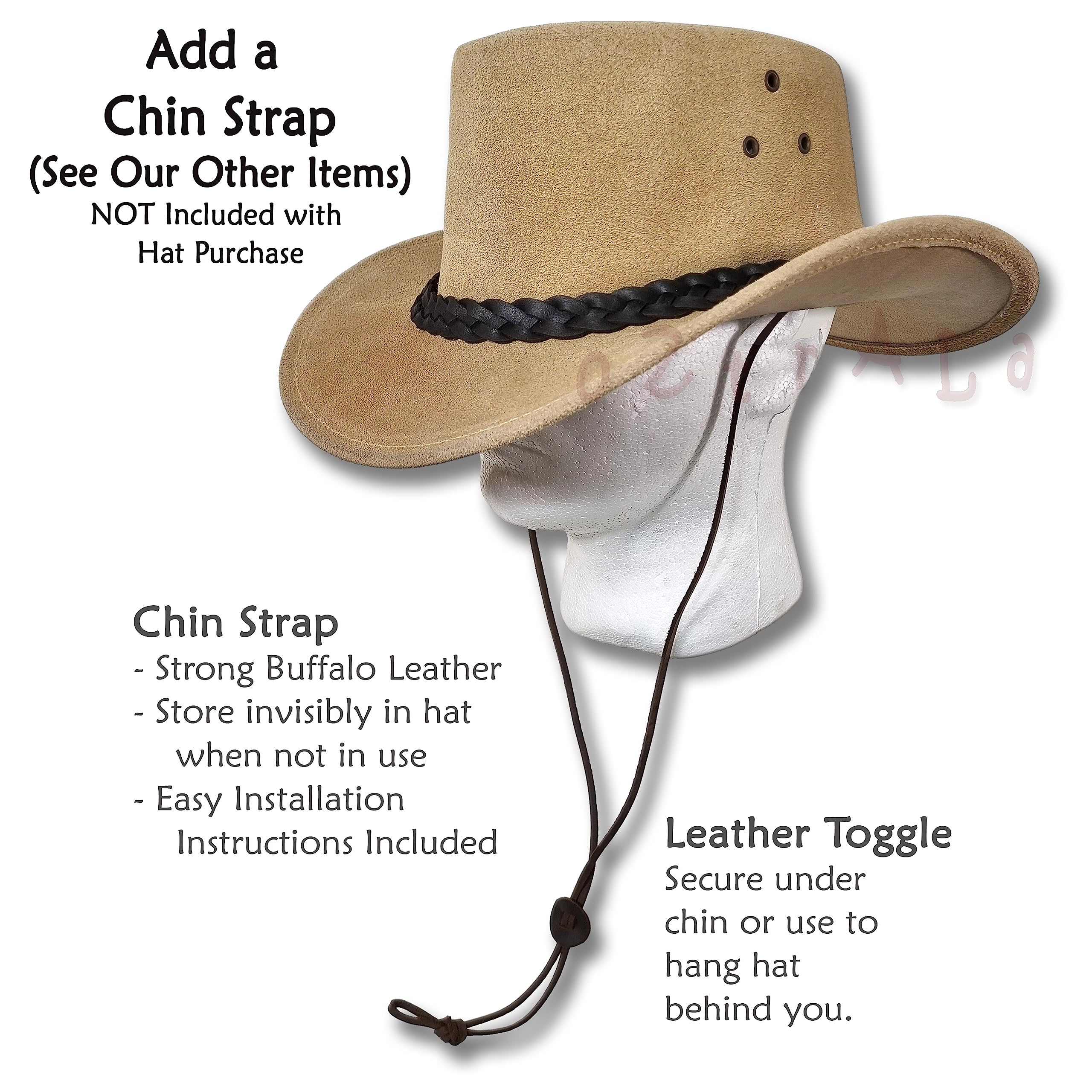 Oztrala HL34 Suede Leather Mesh Cowboy Hat - Australian Outback Western Style for Golf, Fishing, Gardening & Summer Sun Protection - Breathable Breeze Design for Outdoor Adventures