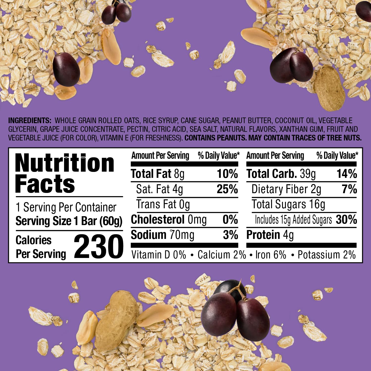 Bobo's Peanut Butter & Grape Jelly Oat Snacks - 24 Pack | Healthy On-the-Go Snacks for Adults & Kids | Gluten-Free Energy Boosting Treat | Perfect for Lunchboxes, Hiking & Office Snacks
