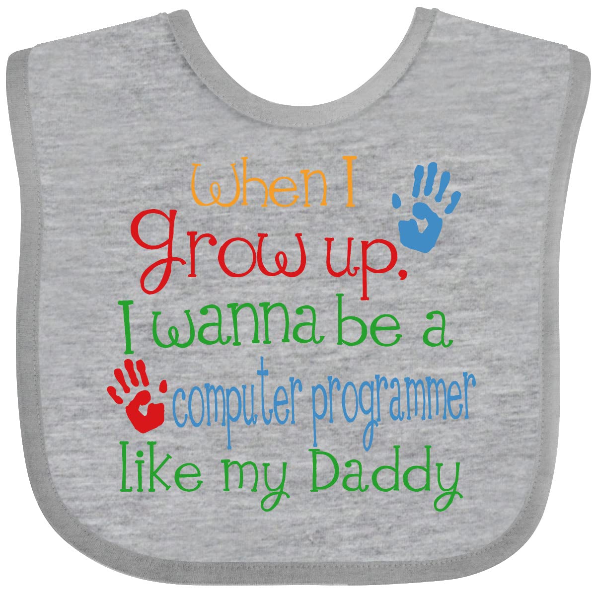 Inktastic Funny Computer Programmer Like Daddy Baby Bib - Cute Coding Themed Drool Bib for Infants & Toddlers - Perfect Gift for Tech-Savvy Dads & Programmer Parents