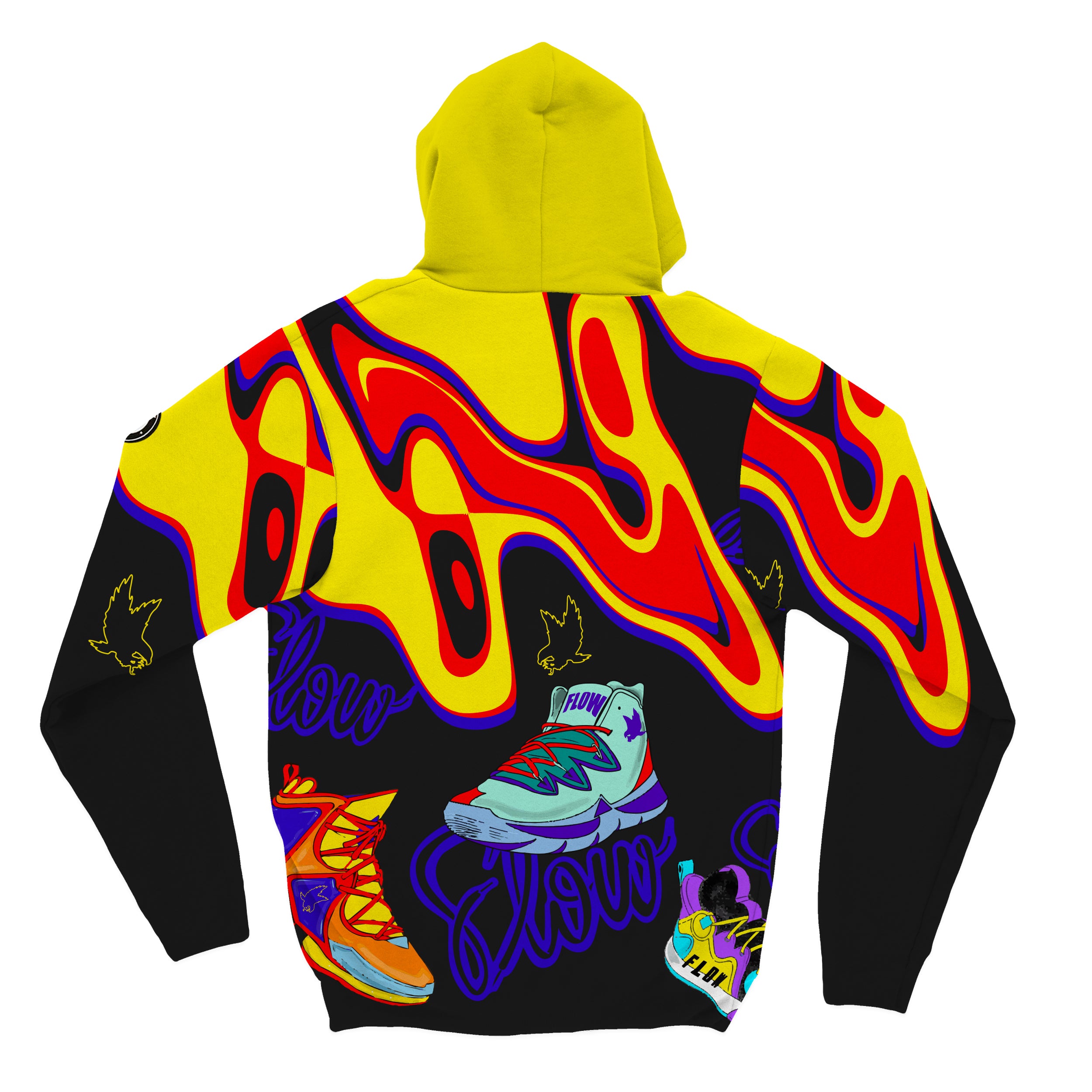Youth & Adult Sneaker Flow Hoodie - Trendy Unisex Streetwear for Running, Gym & Casual Wear | Lightweight Comfortable Pullover with Sneaker Print Design