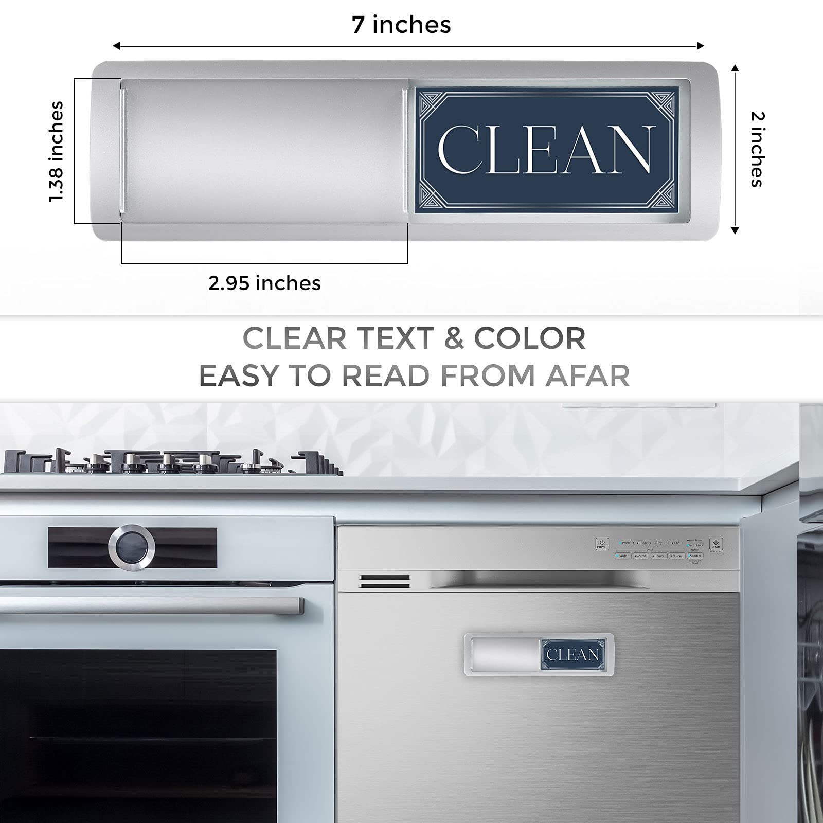 Dishwasher Magnet Clean Dirty Sign - Easy to Read Strong Magnetic Kitchen Decor for Dishwasher | Perfect for Home, Office & RV Use