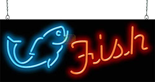 Vibrant Fish Neon Sign - Retro Aquarium Decor for Bars, Restaurants & Home Wall Art - Perfect for Themed Parties & Coastal Vibes