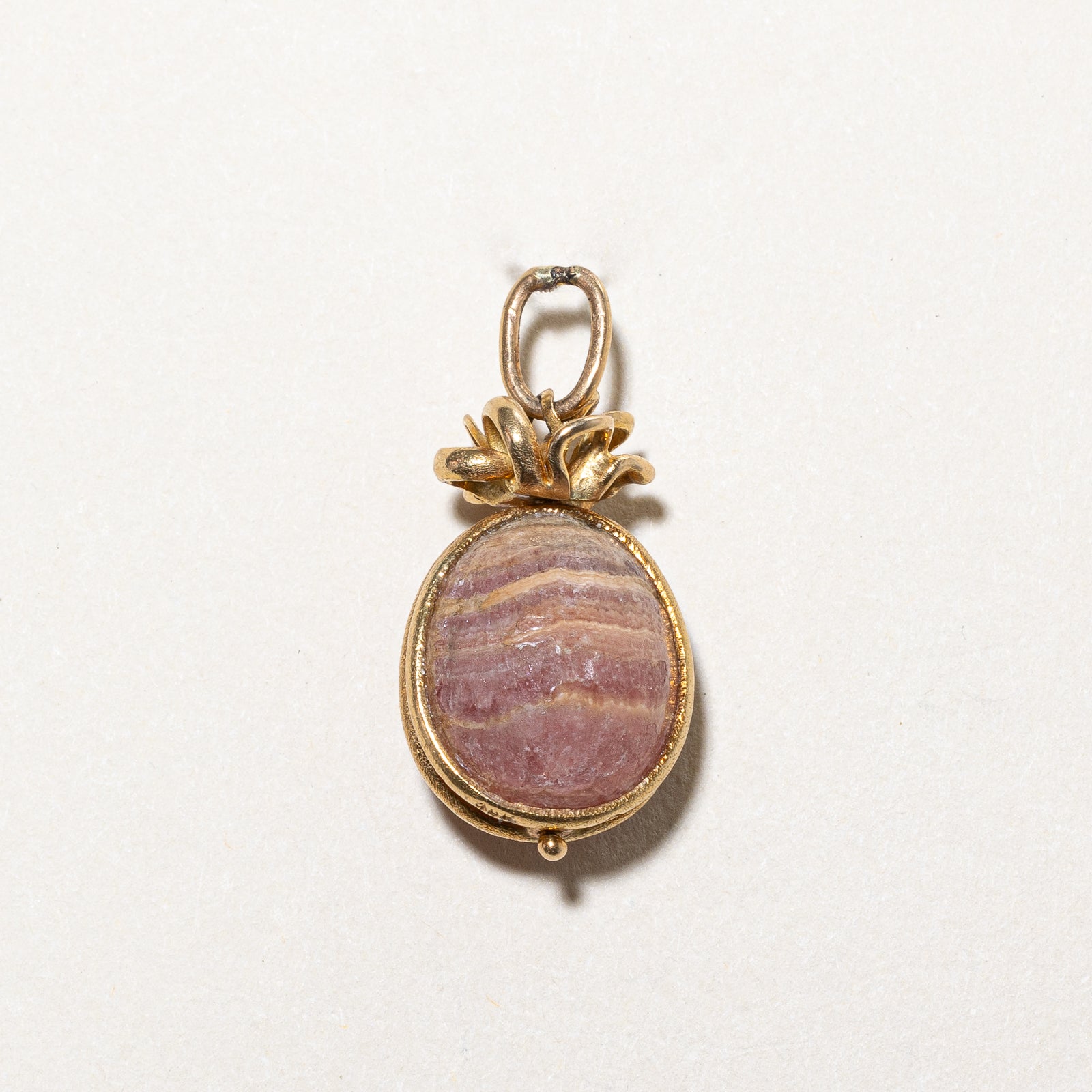 Cavelti Natural Rhodochrosite Egg Charm Pendant - 22.00 Carat Gemstone Jewelry for Healing, Meditation & Energy Work