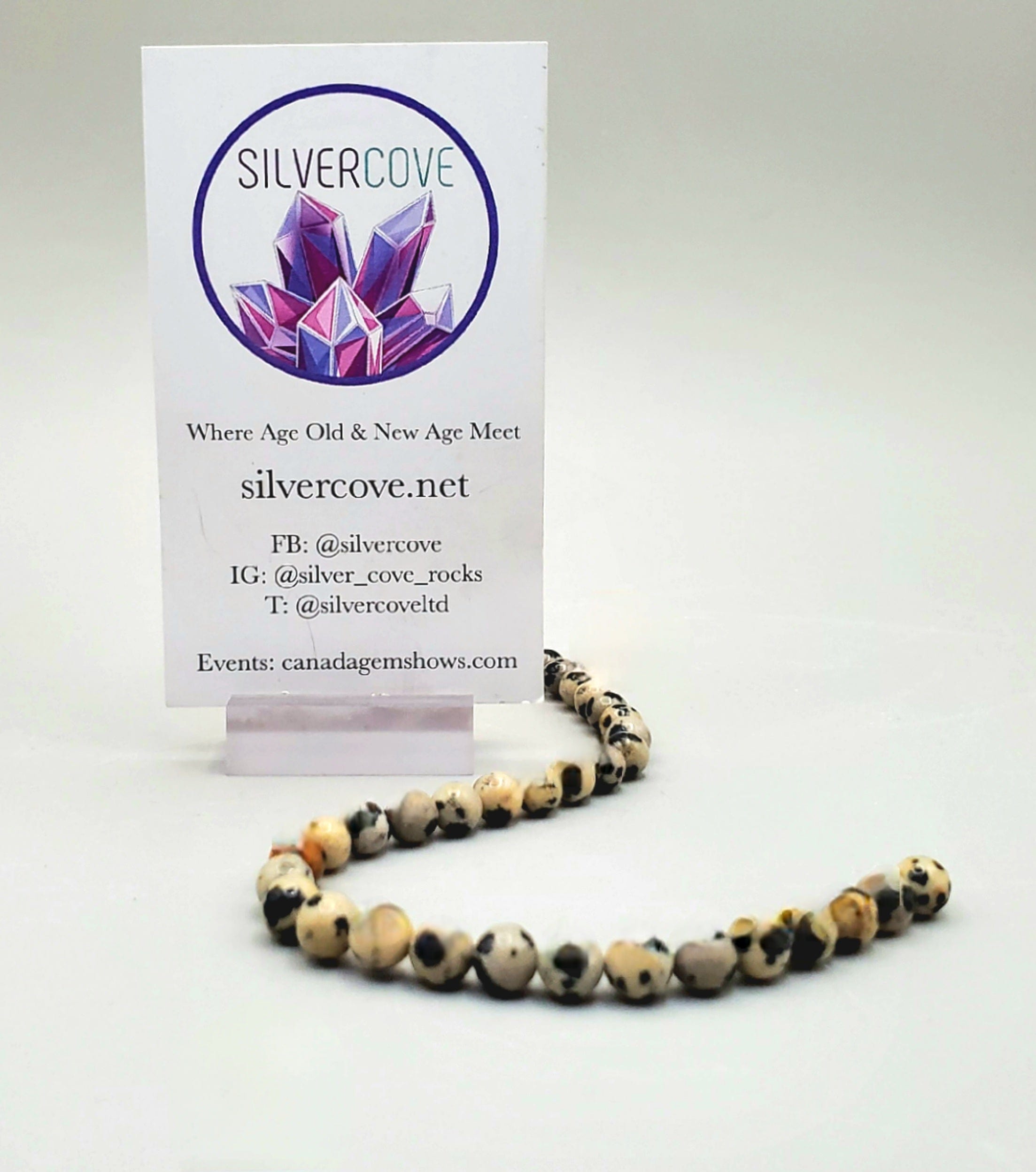 Dalmatian Jasper Beads - 6mm Round Gemstone Beads for Jewelry Making, DIY Crafts, Bracelets & Necklaces - Healing Crystal Beads for Stress Relief & Positive Energy
