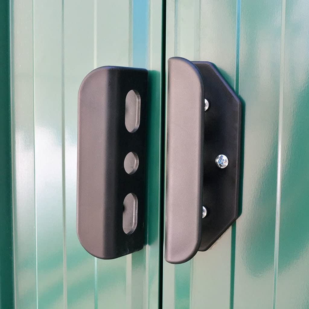 **Green Metal Garden Shed - Vertical Outdoor Storage Unit, Multi-Function Tool Cabinet for Patios & Backyards (74.8