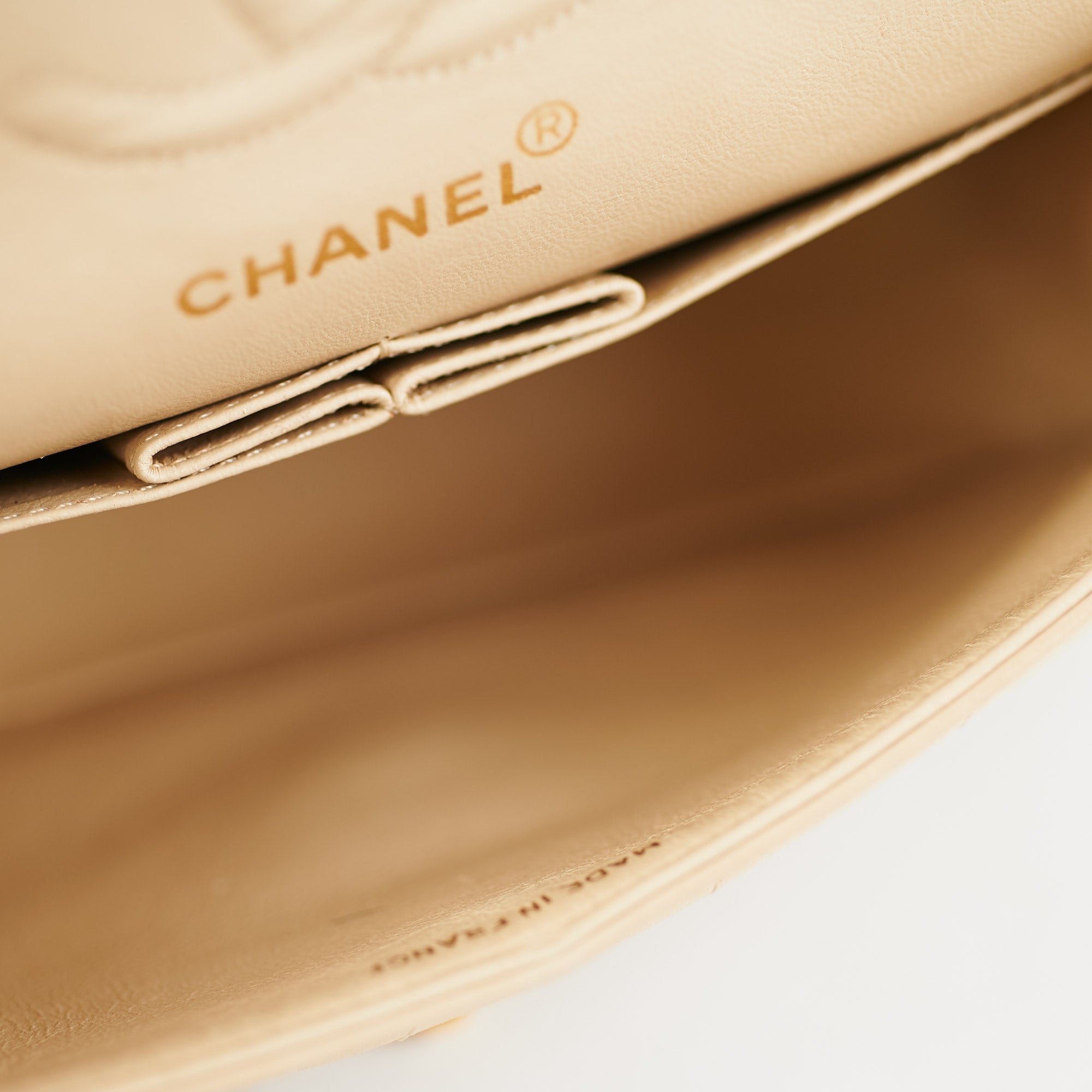 Vintage Chanel Small Double Flap Bag in Beige Lambskin Leather - Perfect for Date Night & Special Occasions