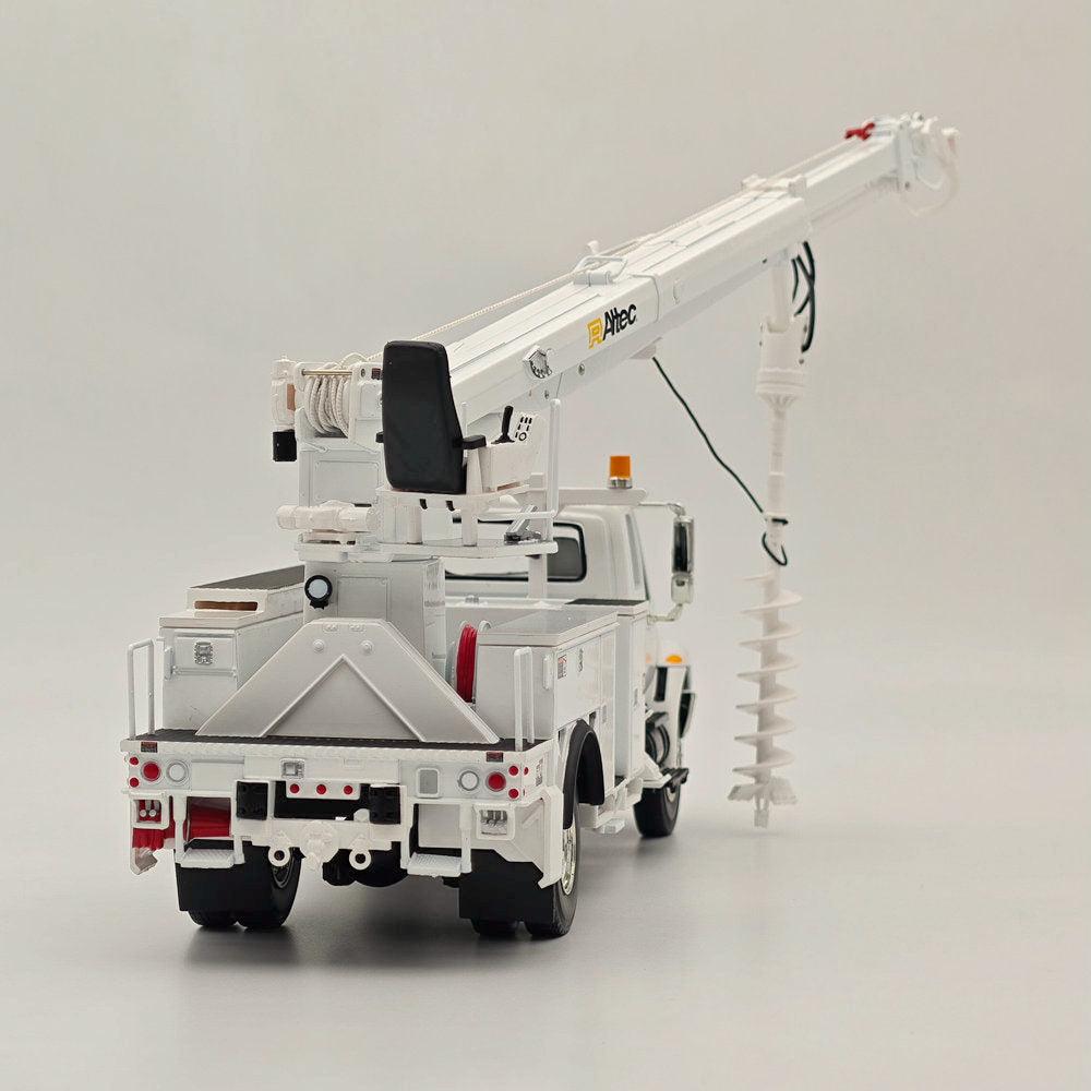 FIRST 1/34 Scale International DuraStar with Utility Digger Derrick Body - White Model 10 4053 | Diecast Truck for Collectors, Construction Enthusiasts & Model Displays