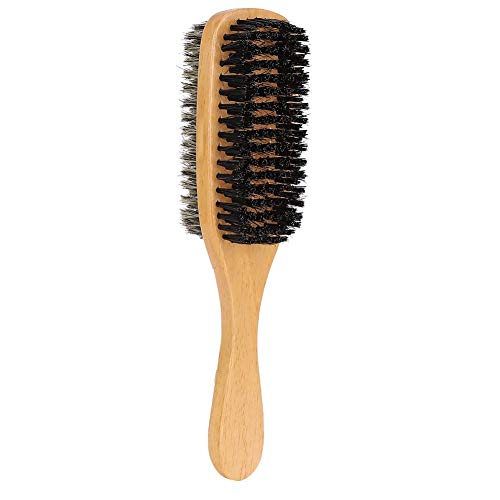 Double-Sided Beard Brush for Men - Wooden Handle Facial Hair Care & Styling - Perfect for Grooming & Modeling