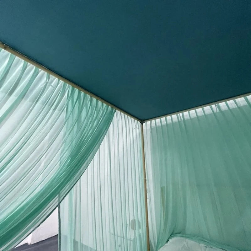 Luxury Silky Semi-Sheer Canopy Bed Curtain - Elegant Sheer Fabric for Romantic Bedroom Decor, Wedding, Nursery & Boho Chic Home Decor