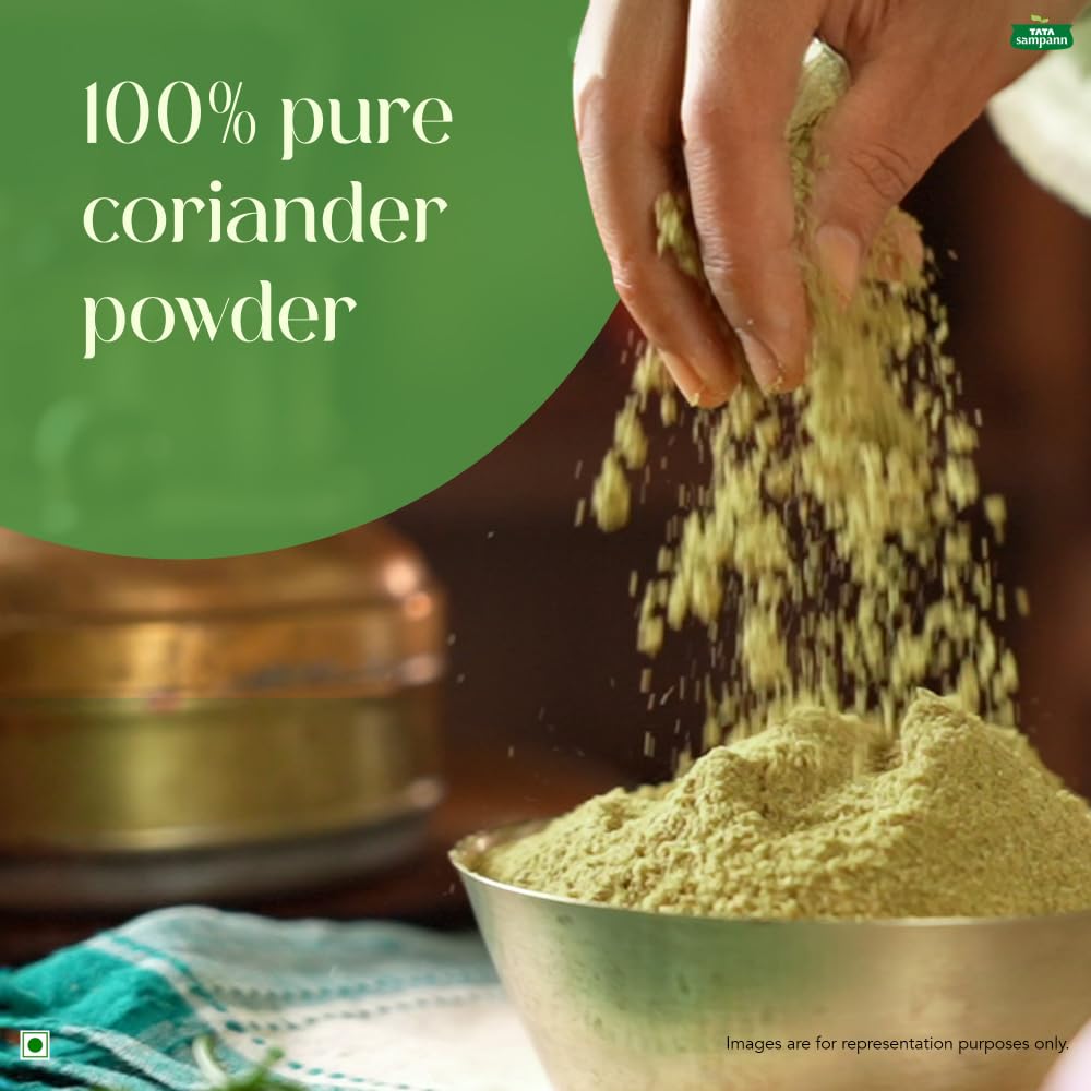 Organic Tata Sampann Coriander Powder (Dhania) 100g - Premium Ground Cilantro with Natural Oils for Cooking, Indian Cuisine & Spice Blends | Gluten-Free & Vegan-Friendly Seasoning for Curries, Soups & Marinades