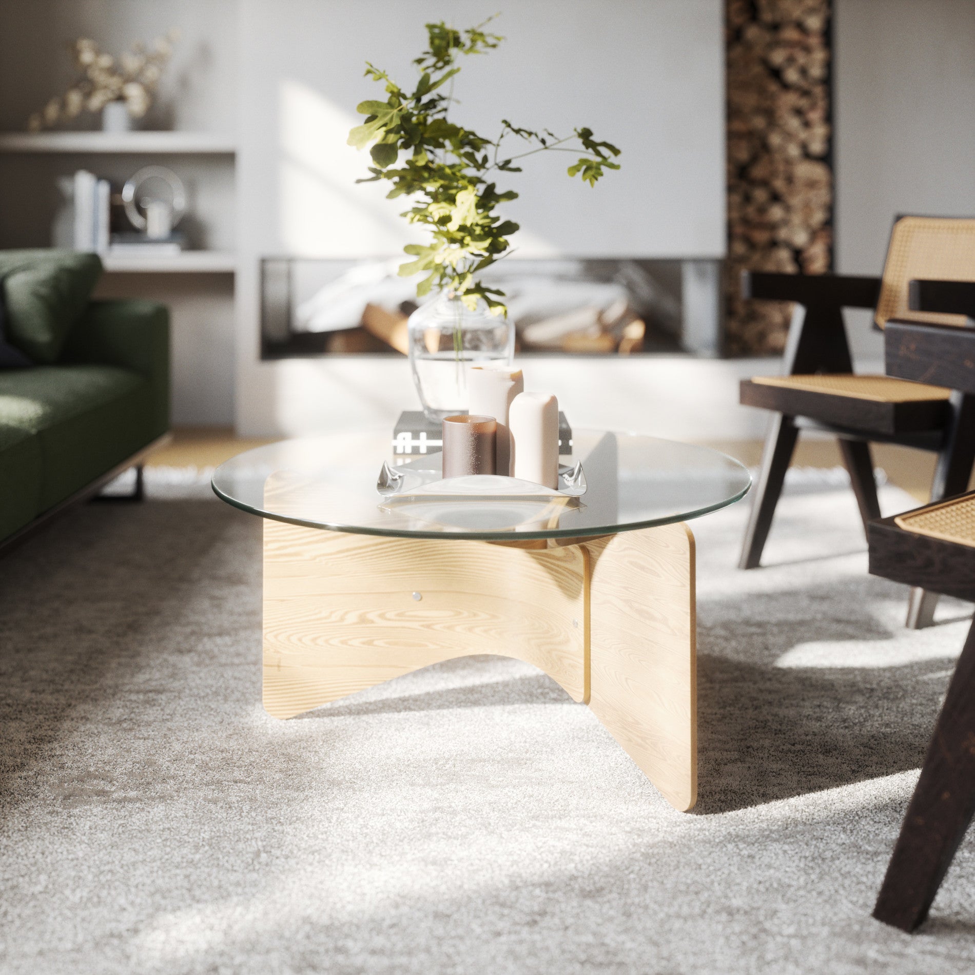 Modern Solid Wood Coffee Table - Handcrafted Rustic Living Room Furniture for Home Decor | Perfect for Living Room, Lounge & Office Spaces