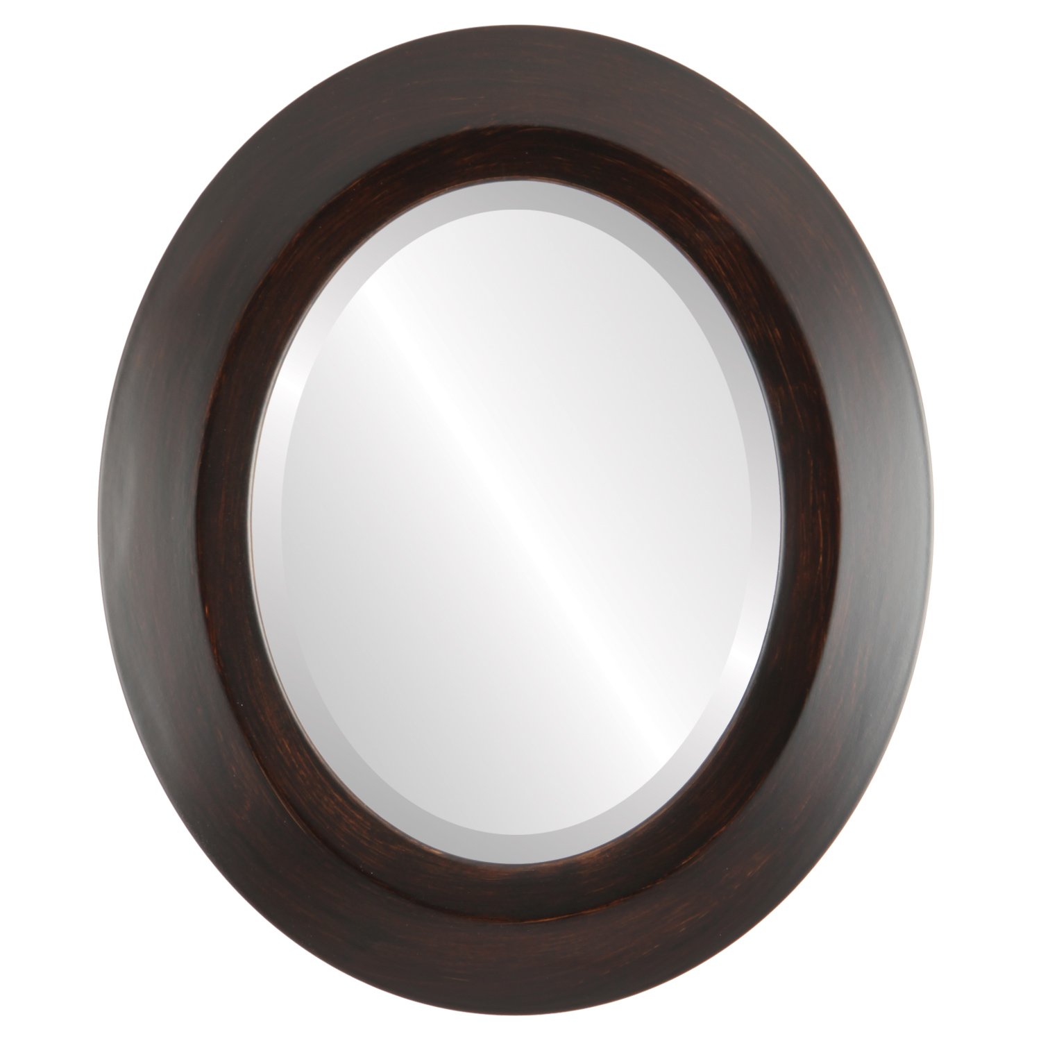 Stylish Oval Beveled Wall Mirror - Veneto Design in Mocha Brown - 24x30 Inches - Perfect for Living Room, Bedroom & Entryway Decor