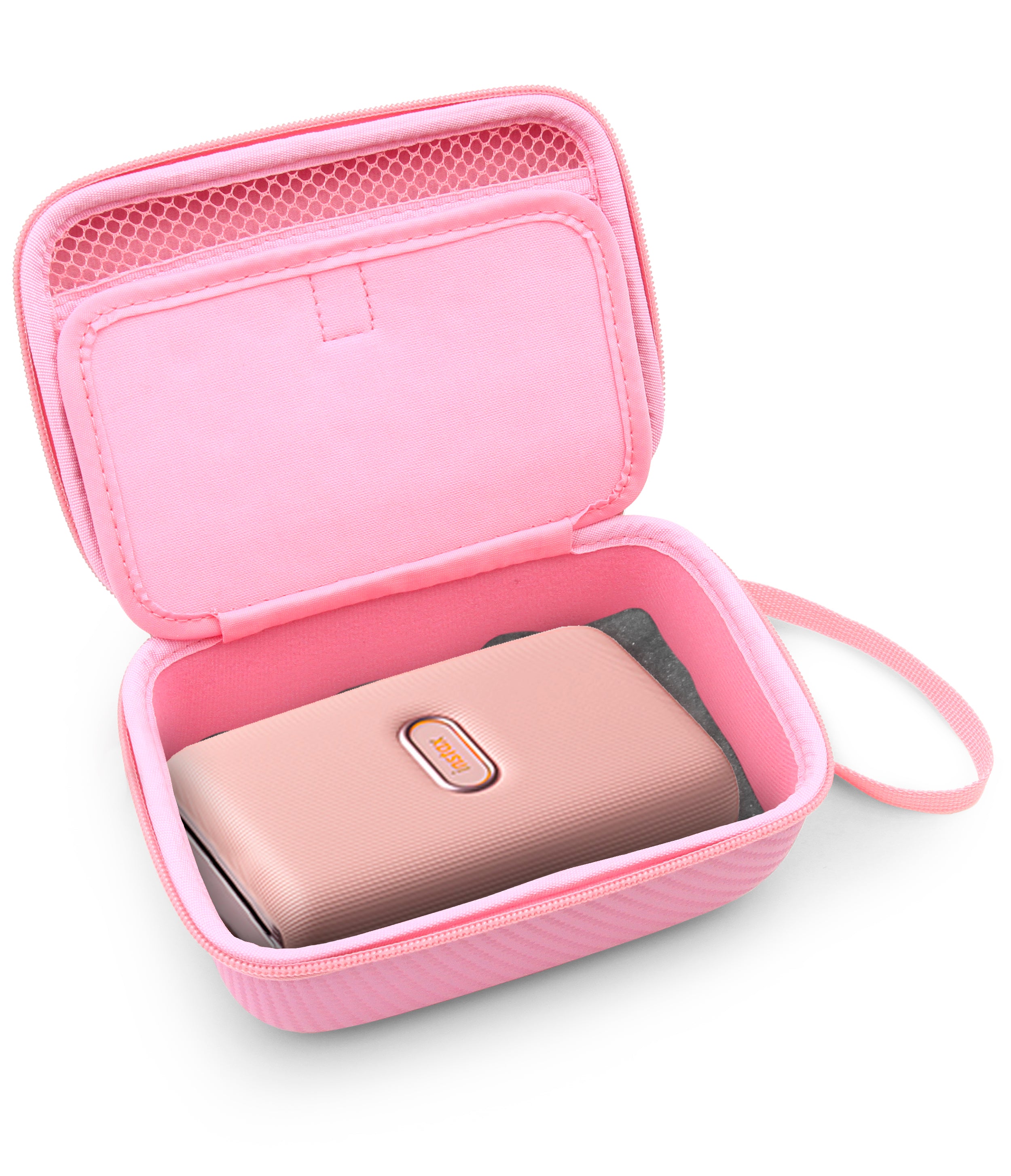 CASEMATIX Blue Travel Case for Fujifilm Instax Mini Link Smartphone Photo Printer & Instant Film - Durable EVA Carry Case with Protective Foam - Perfect for Travel, Parties, and Photo Printing On-The-Go