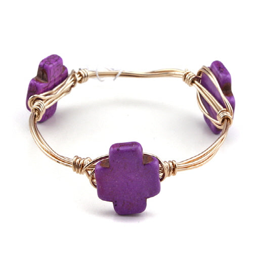 Cross Wire Bangle Bracelet - Elegant Purple Jewelry for Women, Trendy Fashion Accessory for Parties, Dates & Everyday Wear