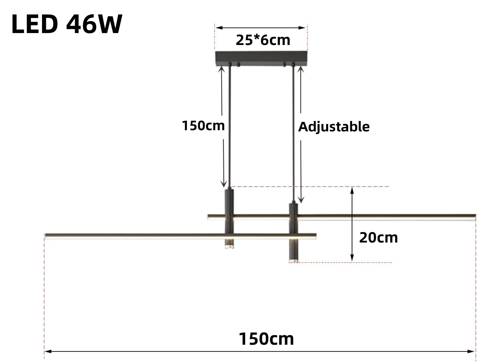 Modern Dimmable LED Pendant Light with Remote Control - Adjustable Hanging Wire Chandelier for Living Room, Dining Room & Kitchen Island - Perfect for Home Decor and Ambient Lighting