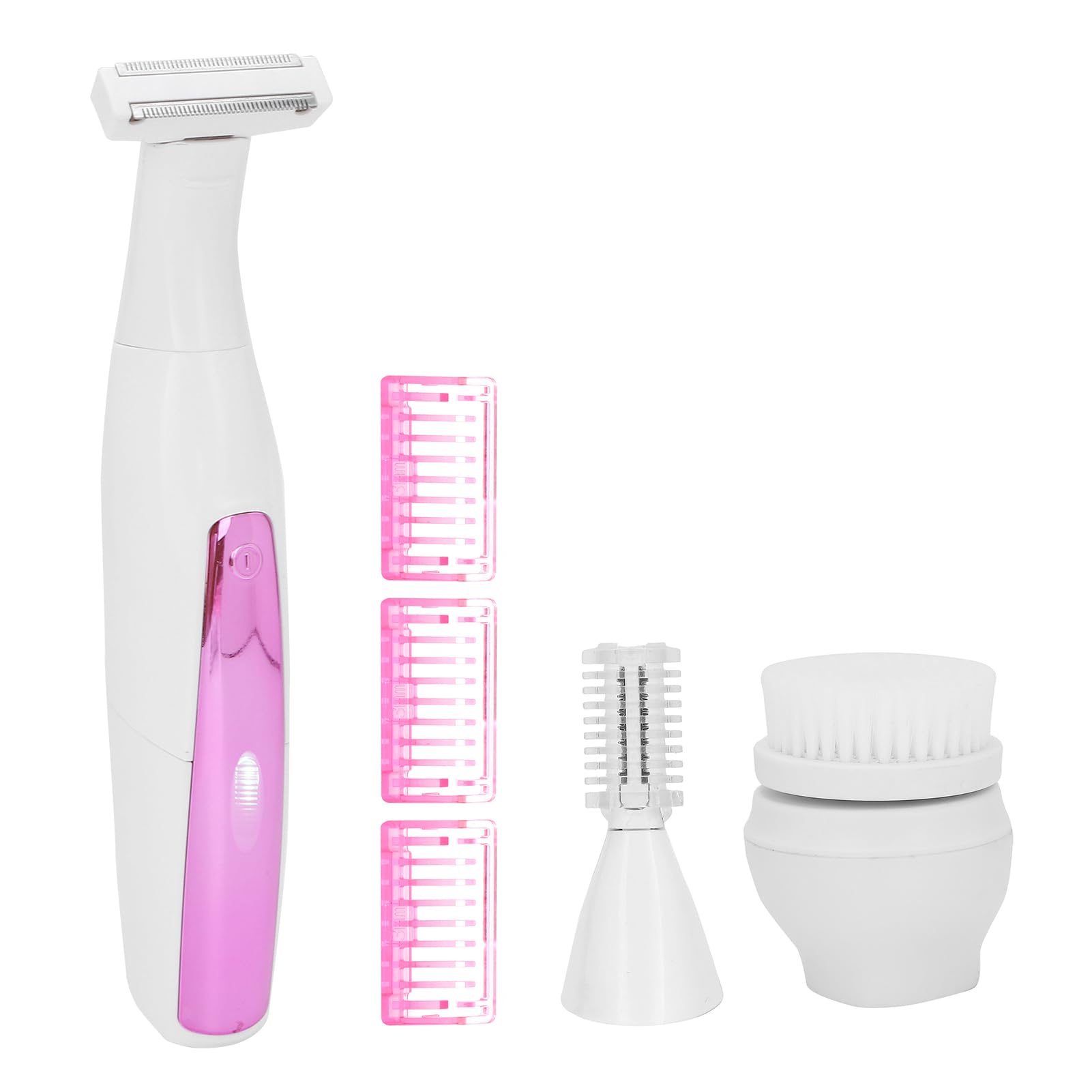 Women's Electric Razor & 3-in-1 Facial Hair Trimmer - Eyebrow Shaver, Hair Remover with Comb & Facial Cleaning Brush for Smooth Skin Care | Perfect for Travel, Home Use & Daily Grooming Routine