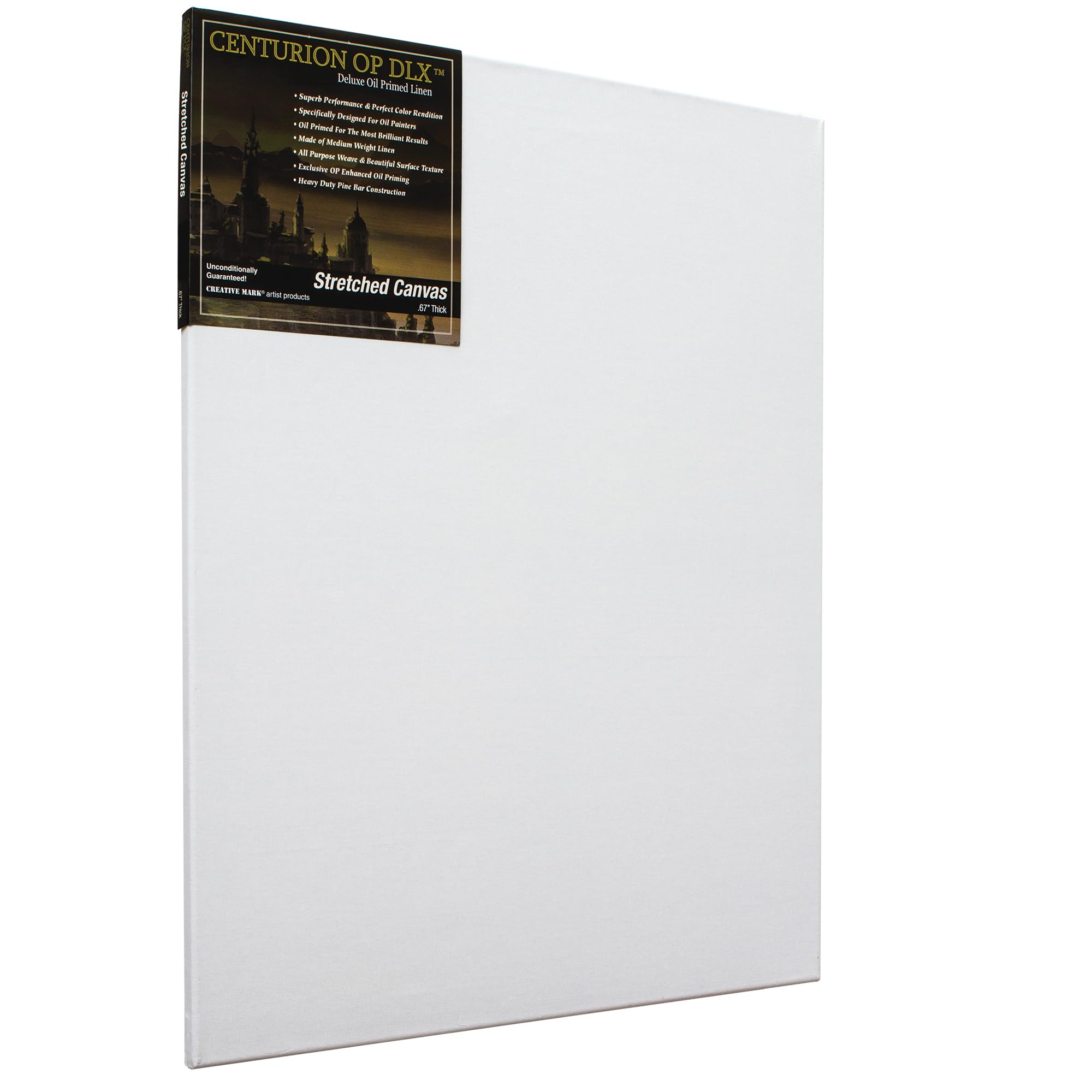 Centurion Deluxe Professional Oil Primed Linen Stretched Canvas - 11x14 Inches (Box of 6) | 11oz Medium Weight Linen for Oil Painting | Kiln-Dried Stretcher Bars & Back Stapled | Perfect for Artists, Studios & Art Classes