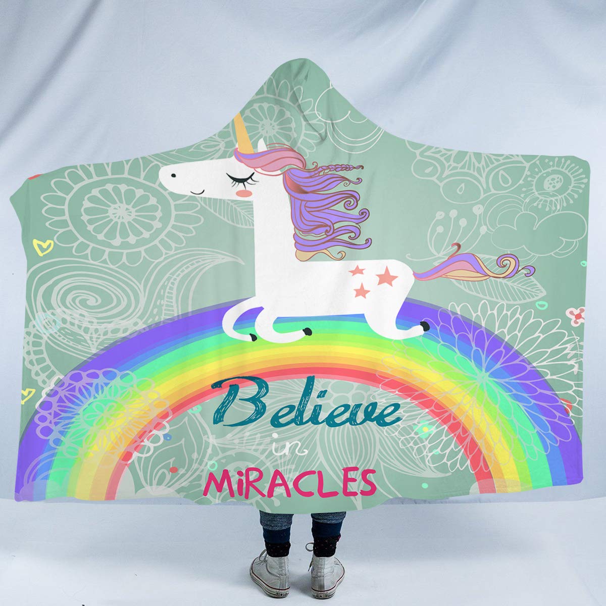 Sleepwish Unicorn Hooded Blanket for Adults & Kids - 60