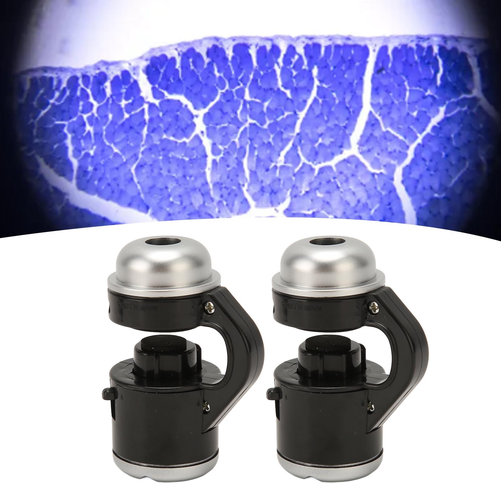 30X Magnification Microscope Lens for Mobile Phones - 2Pcs LED Illuminated Clip-On Microscope for Glass/Plastic Phone Screens | Perfect for Jewelry Inspection, Coin Collecting & Science Education