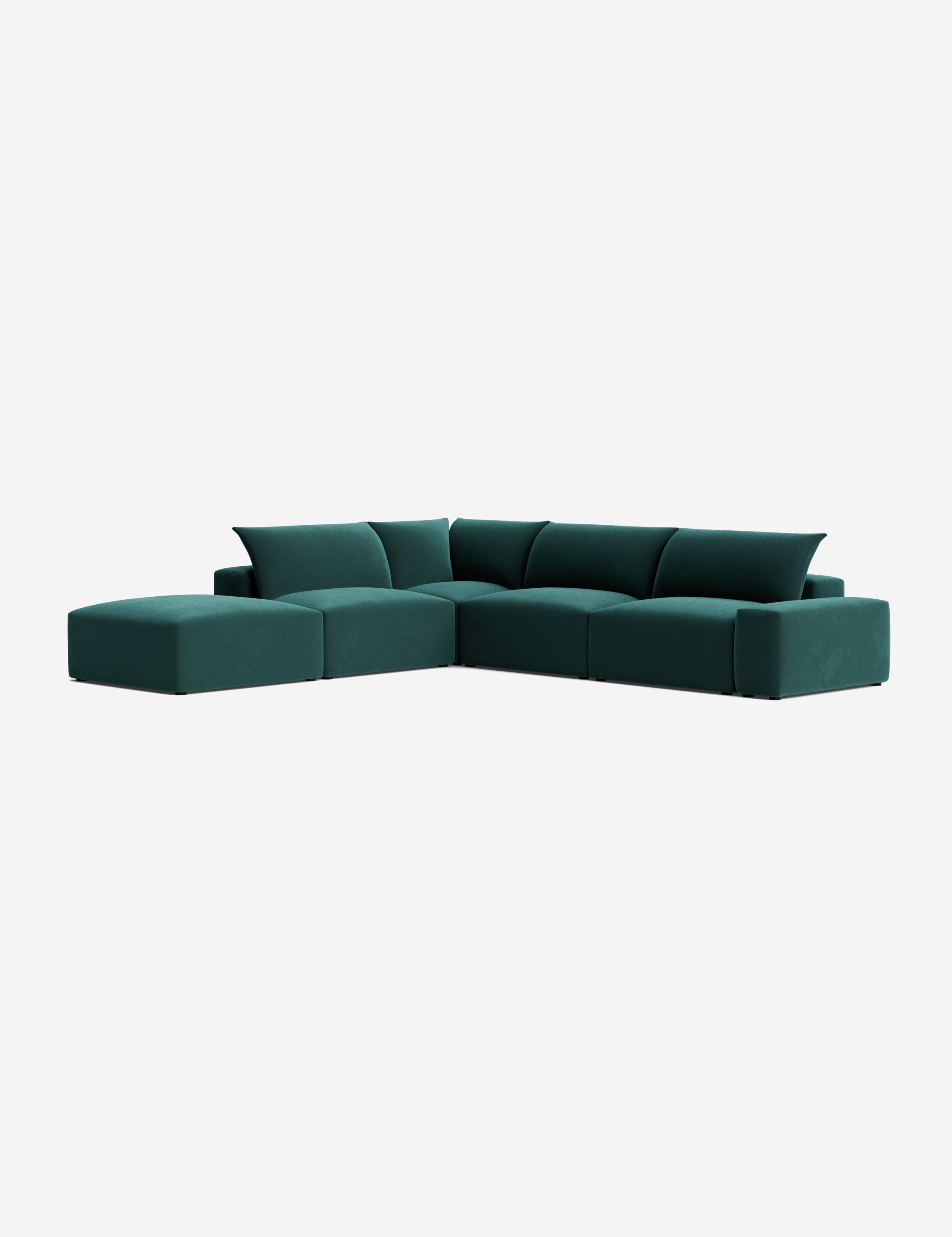 Brinley Chaise Sectional Sofa - Modern L-Shaped Couch with Chaise Lounge for Living Room, Family Room & Home Theater - Comfortable Fabric Upholstery