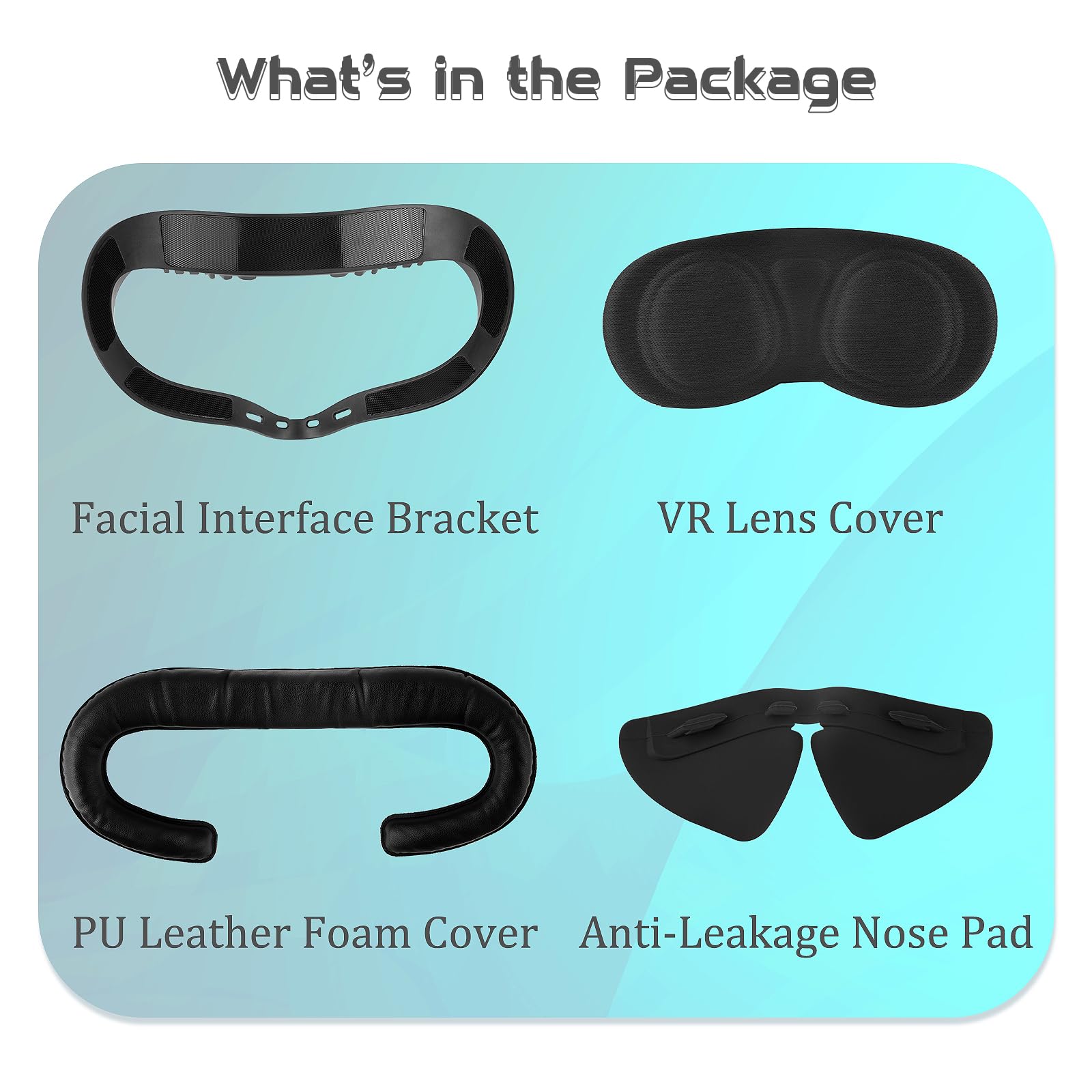 Oculus Quest 2 VR Facial Interface Replacement Kit - Anti-Leak Nose Pad, Lens Cover & Foam Face Covers for Meta Quest 2 | Comfort Upgrade for Extended VR Gaming & Fitness Sessions