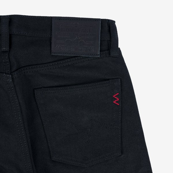Iron Heart IH 555S SB Non-Fade 21oz Selvedge Denim Super Slim Super Black Jeans - Premium Raw Denim for Motorcycle Riding & Urban Fashion